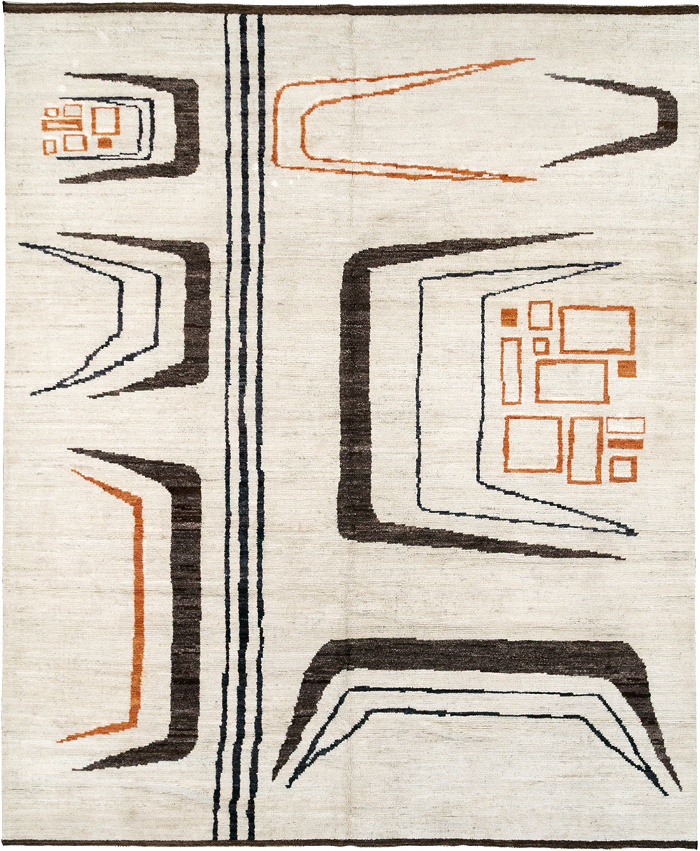 Modern Turkish Art Deco Room Size Carpet, No.33025 - Staging