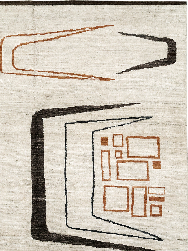 Modern Turkish Art Deco Room Size Carpet, No.33025 - Staging