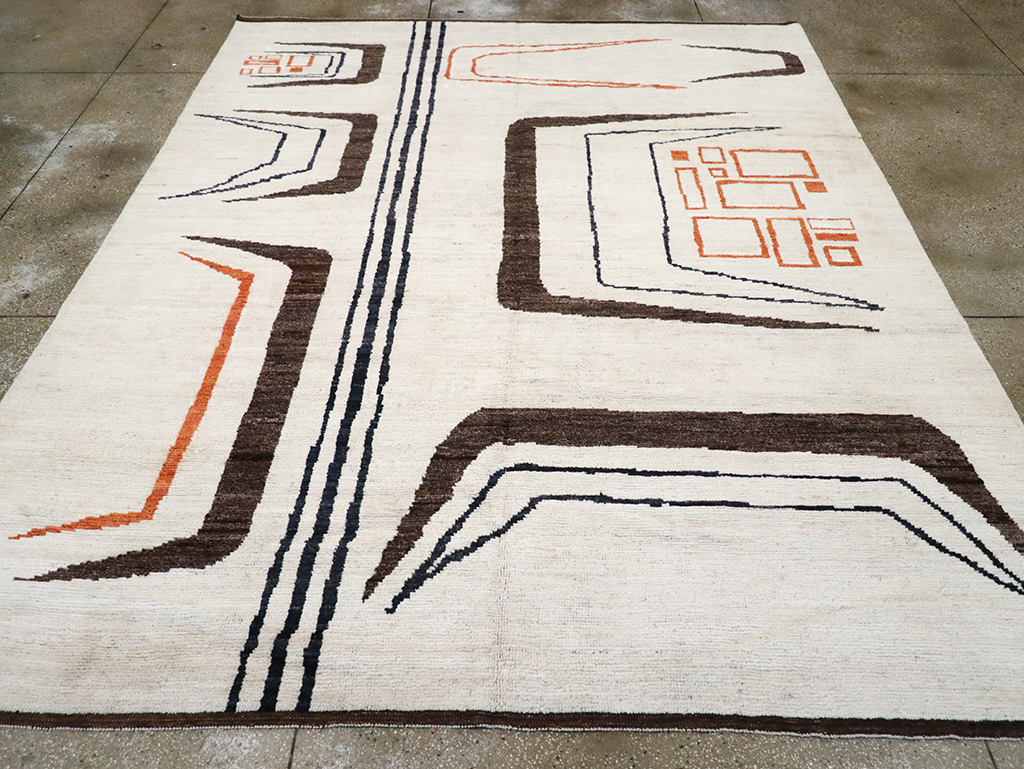 Modern Turkish Art Deco Room Size Carpet, No.33025 - Staging