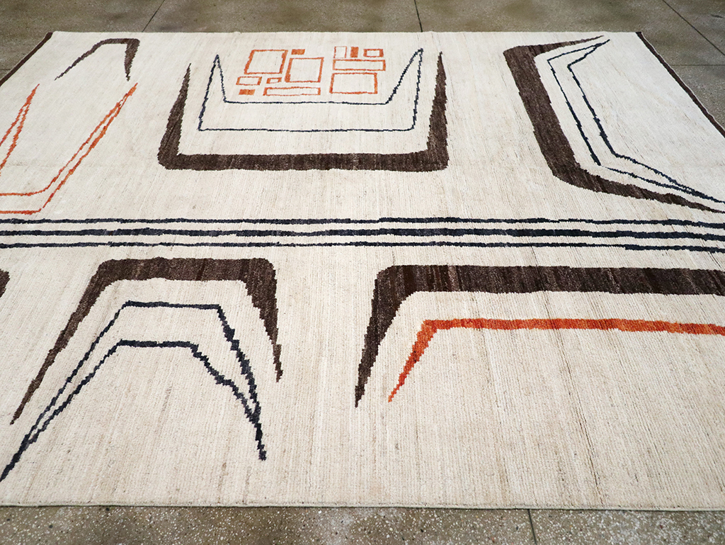 Modern Turkish Art Deco Room Size Carpet, No.33025 - Staging