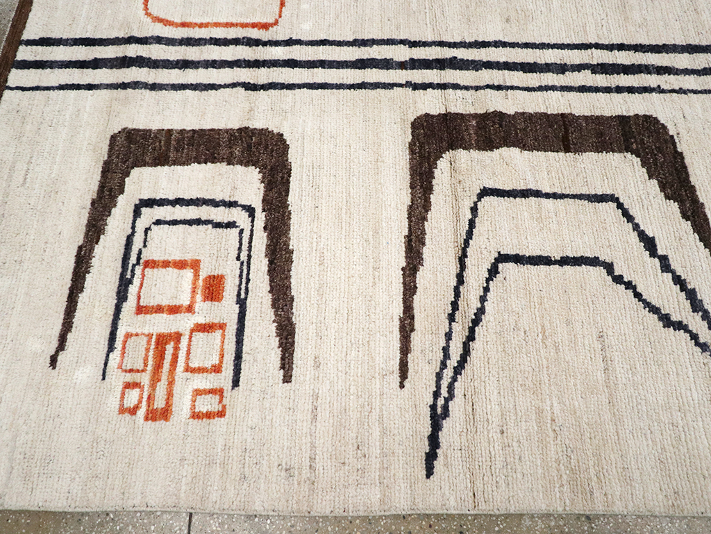 Modern Turkish Art Deco Room Size Carpet, No.33025 - Staging