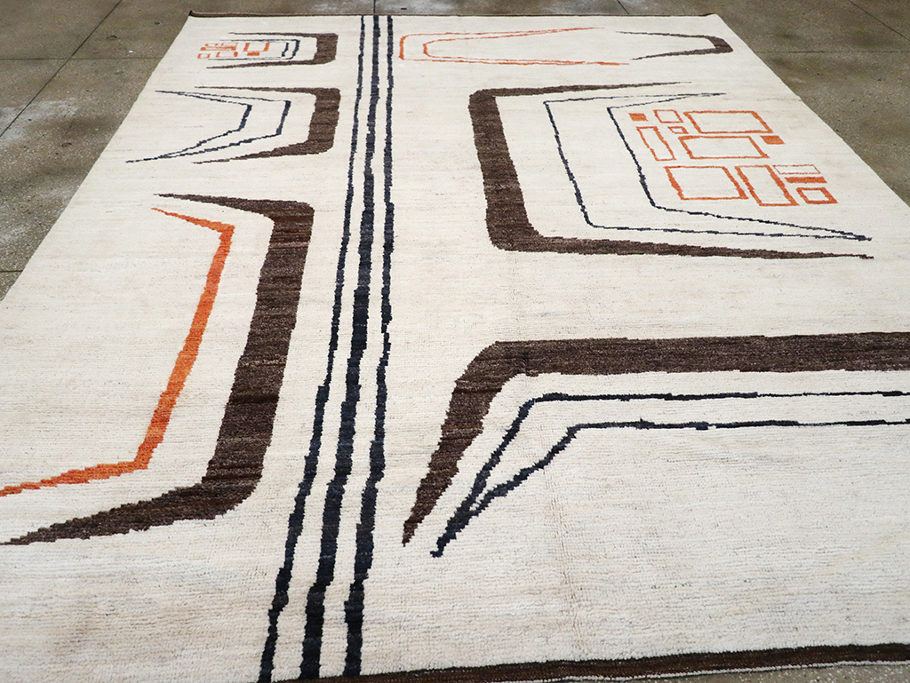 Modern Turkish Art Deco Room Size Carpet, No.33025 - Staging