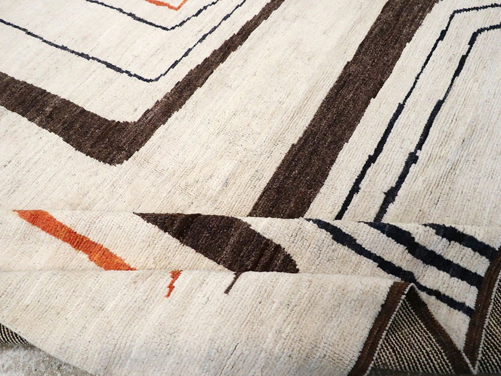 Modern Turkish Art Deco Room Size Carpet, No.33025 - Staging