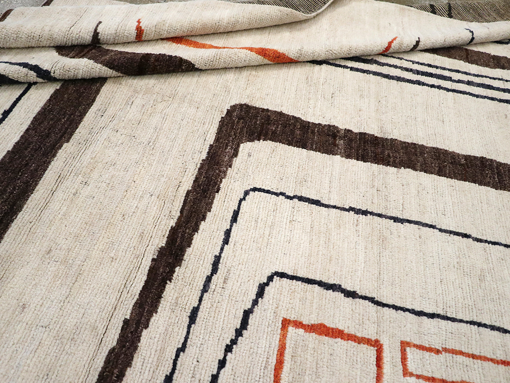 Modern Turkish Art Deco Room Size Carpet, No.33025 - Staging