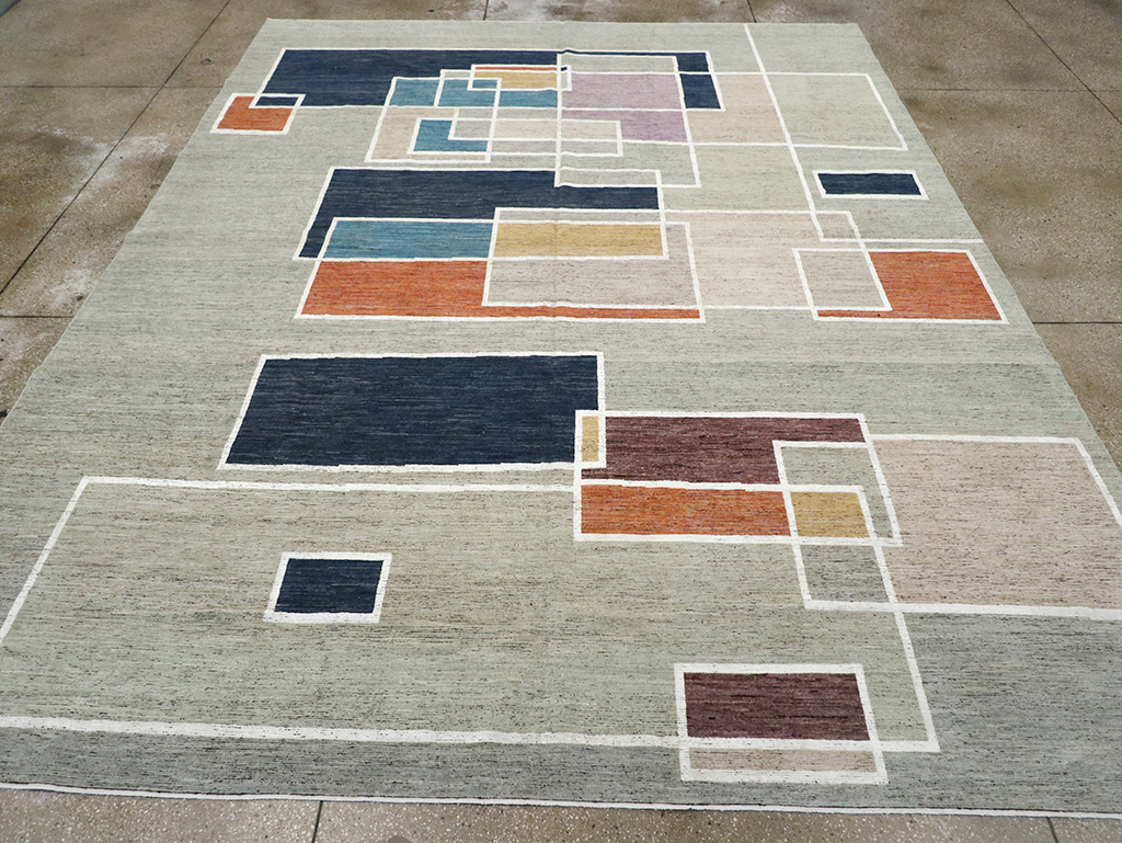 Modern East Turkestan Khotan Room Size Carpet, No.33026 - Staging