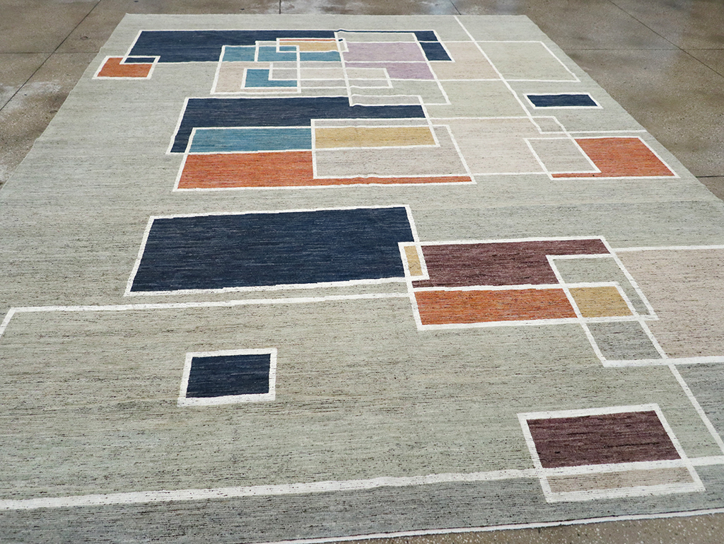 Modern East Turkestan Khotan Room Size Carpet, No.33026 - Staging