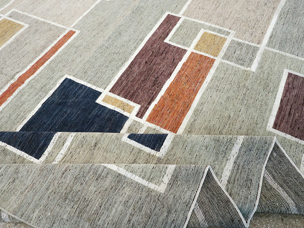 Modern East Turkestan Khotan Room Size Carpet, No.33026 - Staging