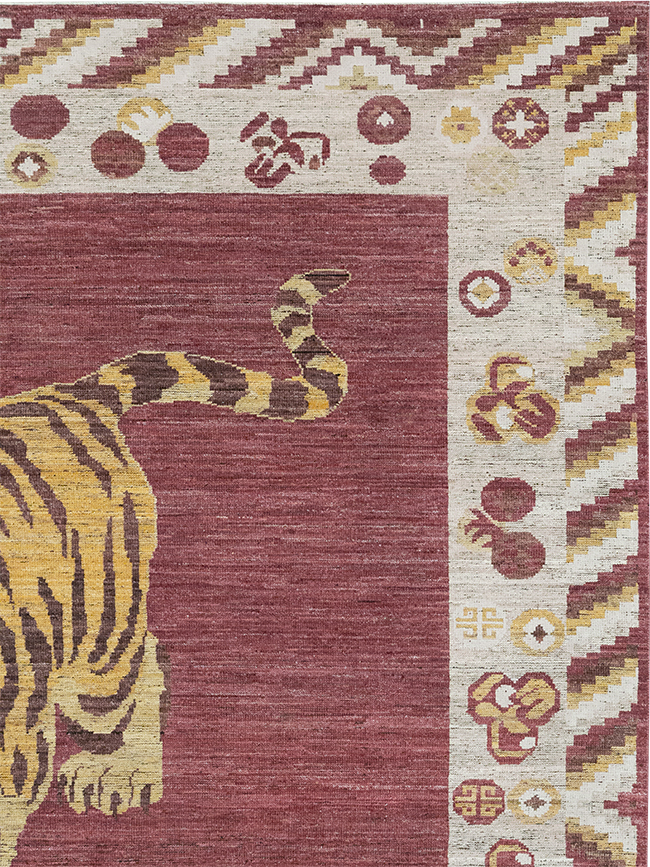 Modern East Turkestan Khotan Pictorial Room Size Carpet, No.33027 - Staging