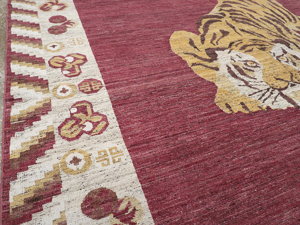 Modern East Turkestan Khotan Pictorial Room Size Carpet, No.33027 - Staging