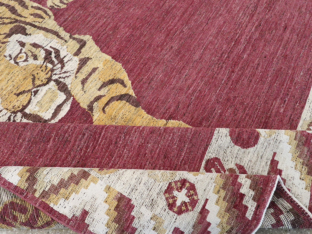 Modern East Turkestan Khotan Pictorial Room Size Carpet, No.33027 - Staging