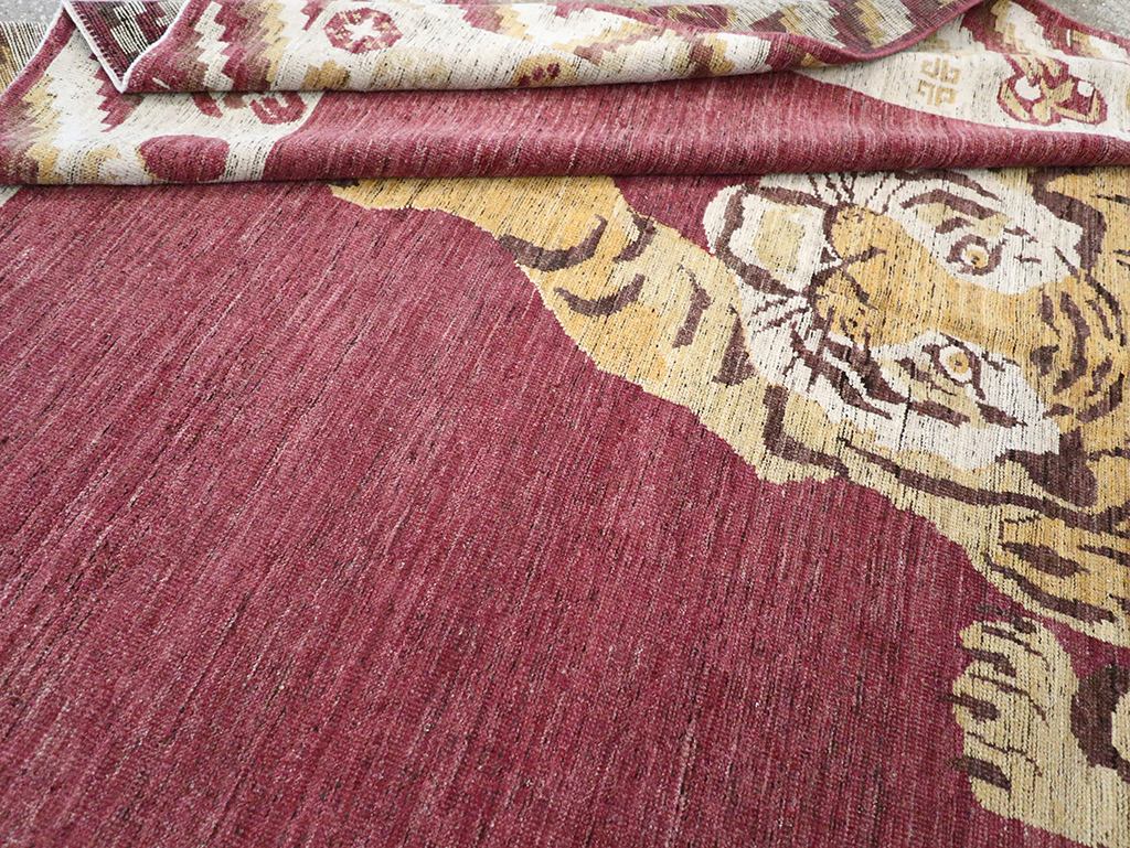 Modern East Turkestan Khotan Pictorial Room Size Carpet, No.33027 - Staging