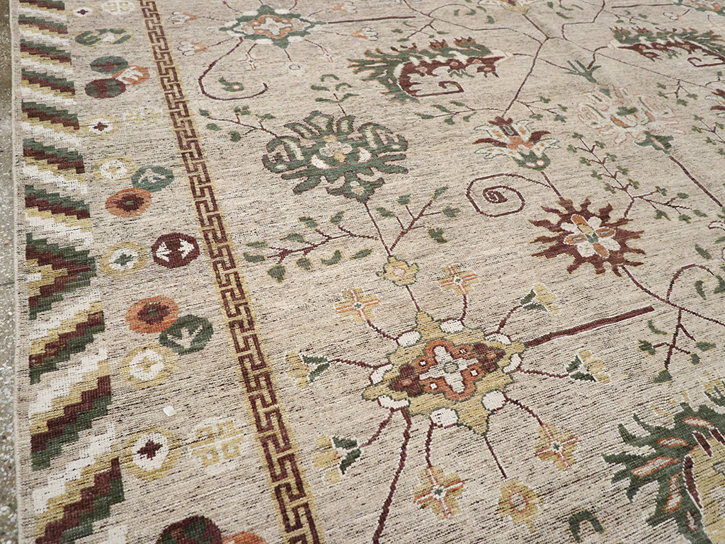 Modern East Turkestan Khotan Room Size Carpet, No.33029 - Staging
