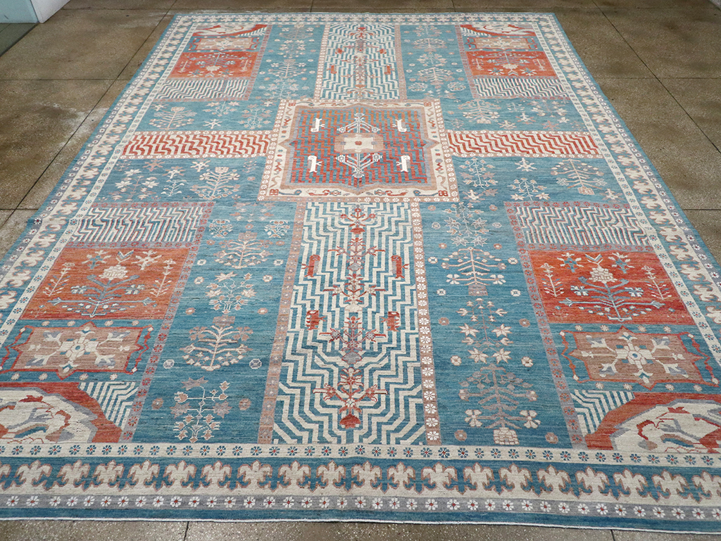 Modern East Turkestan Khotan Large Room Size Carpet, No.33031 - Staging