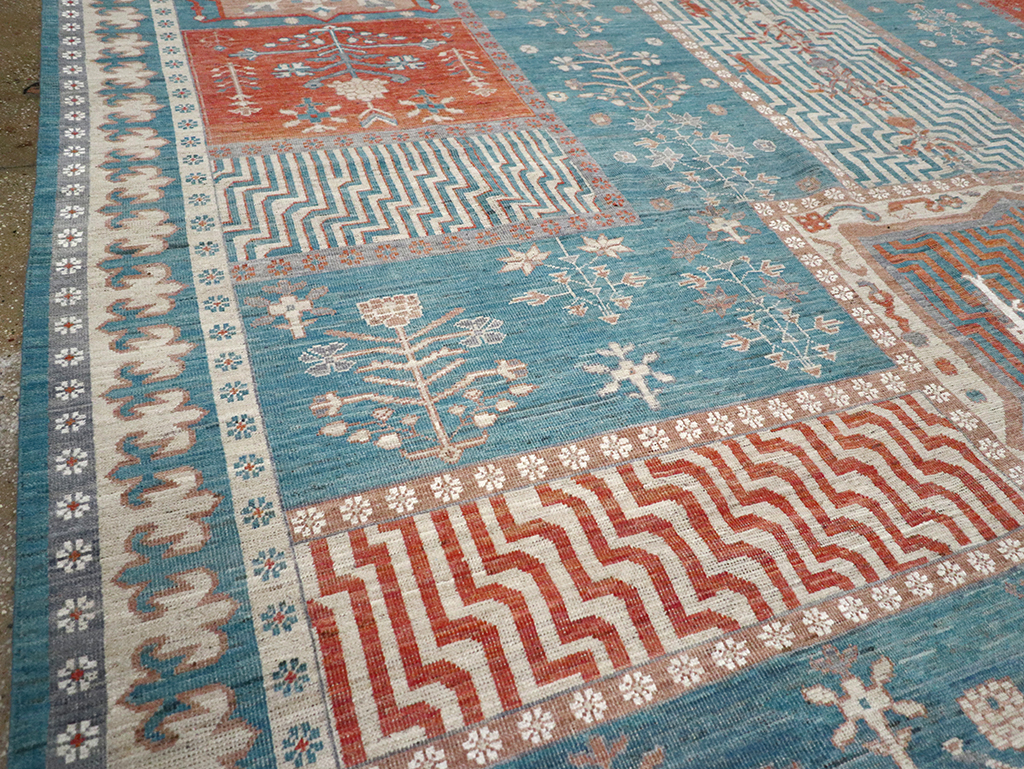 Modern East Turkestan Khotan Large Room Size Carpet, No.33031 - Staging