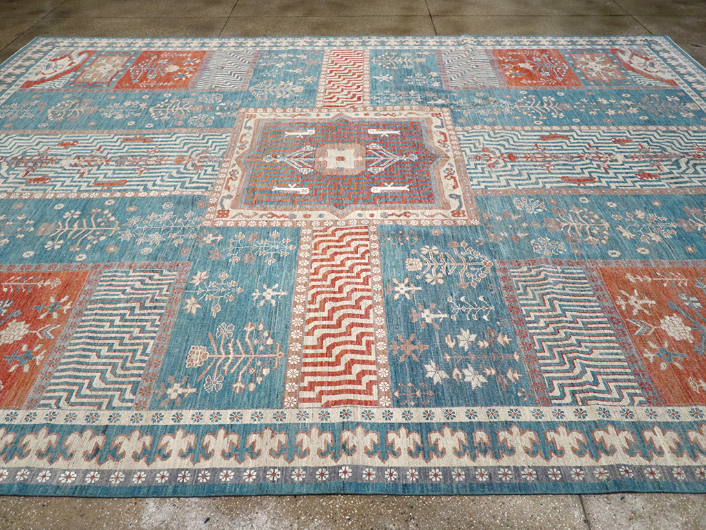 Modern East Turkestan Khotan Large Room Size Carpet, No.33031 - Staging