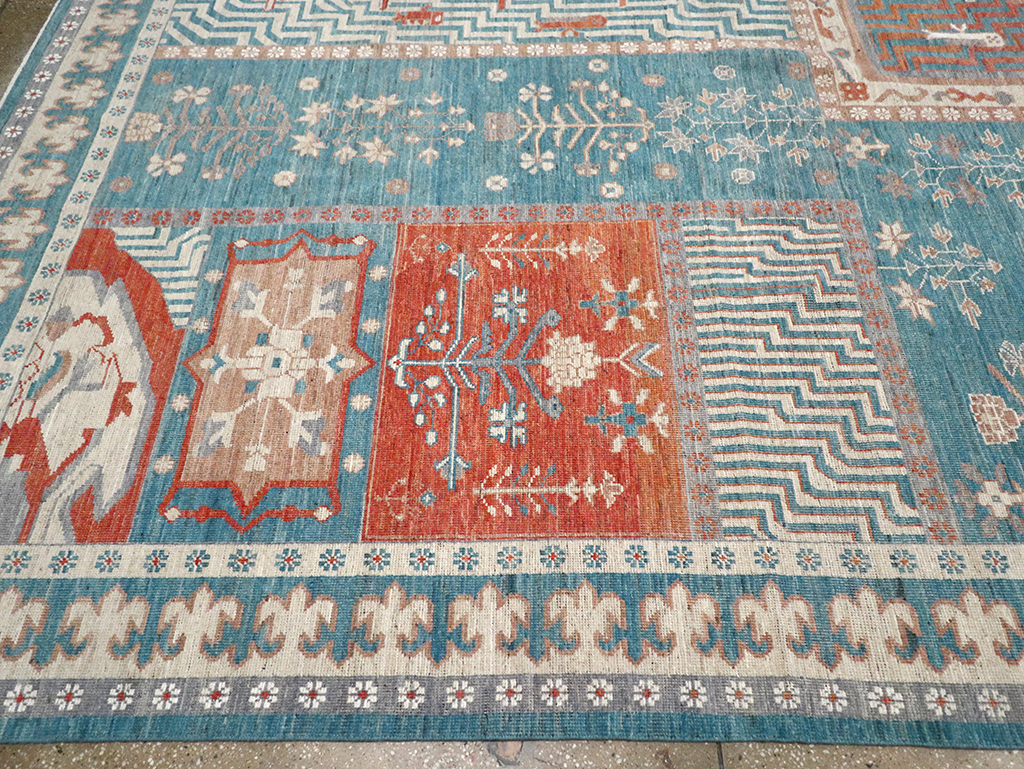 Modern East Turkestan Khotan Large Room Size Carpet, No.33031 - Staging