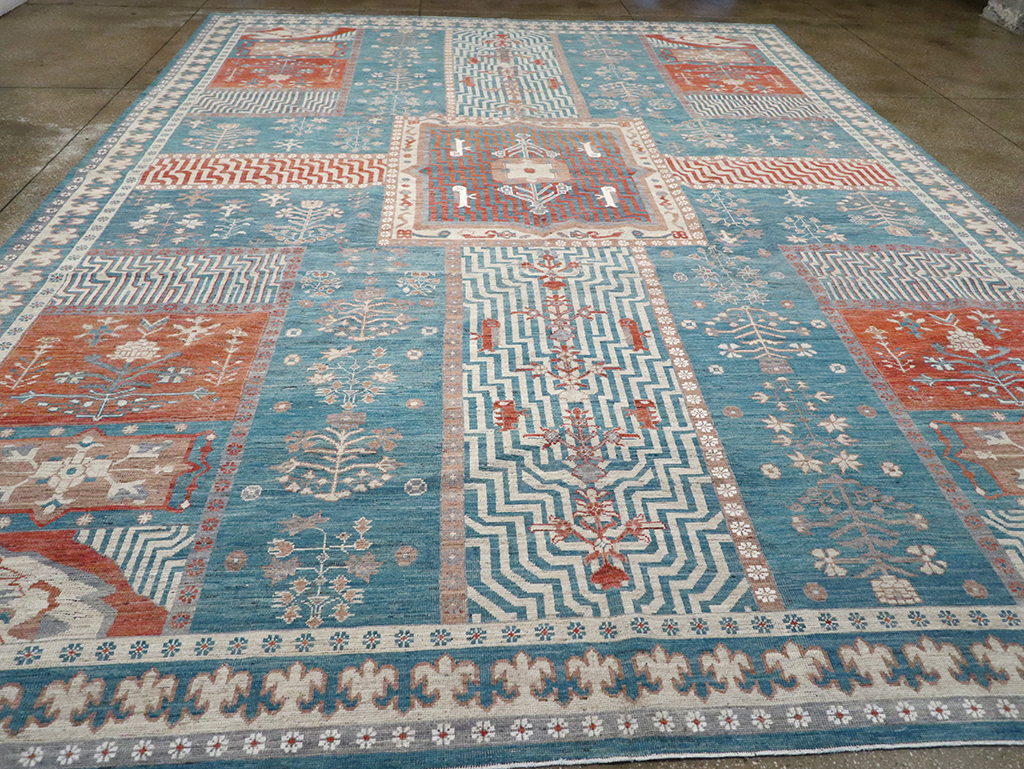 Modern East Turkestan Khotan Large Room Size Carpet, No.33031 - Staging