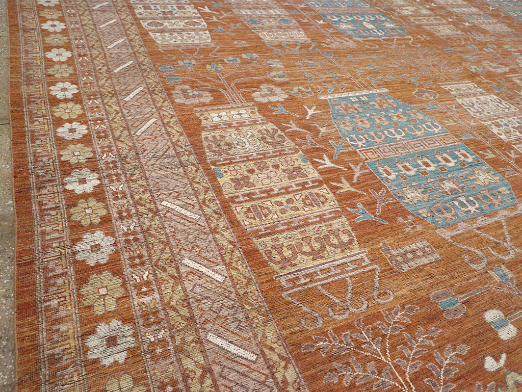 Modern East Turkestan Khotan Vase Pictorial Large Carpet, No.33032 - Staging