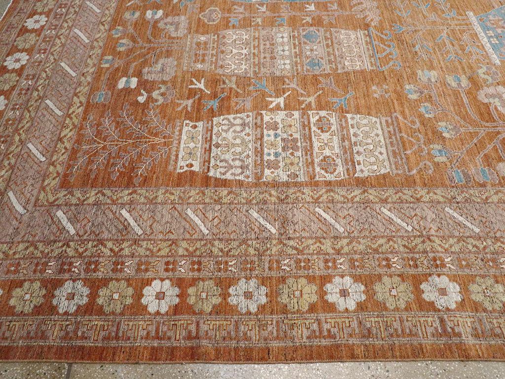 Modern East Turkestan Khotan Vase Pictorial Large Carpet, No.33032 - Staging