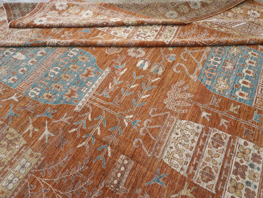 Modern East Turkestan Khotan Vase Pictorial Large Carpet, No.33032 - Staging