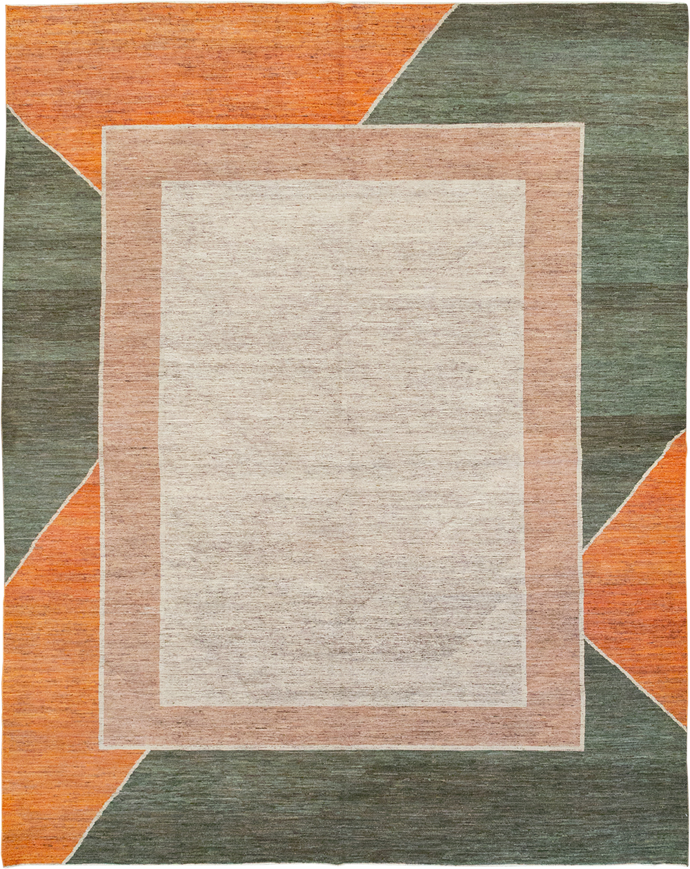 Modern East Turkestan Khotan Room Size Carpet, No.33033 - Staging