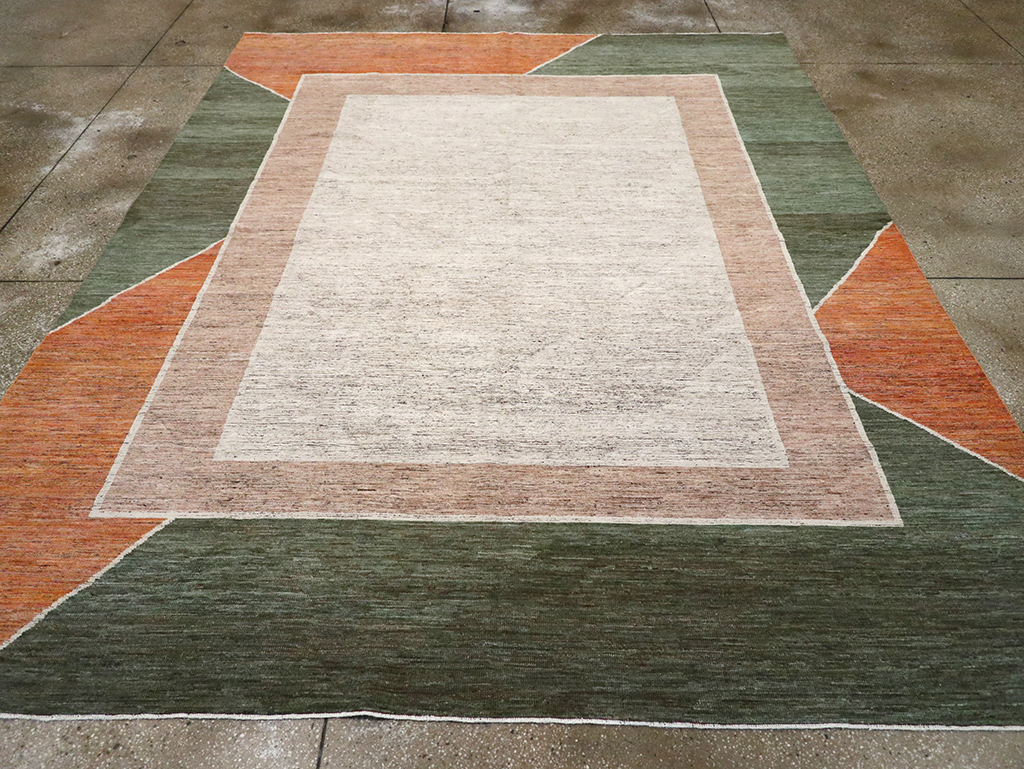 Modern East Turkestan Khotan Room Size Carpet, No.33033 - Staging