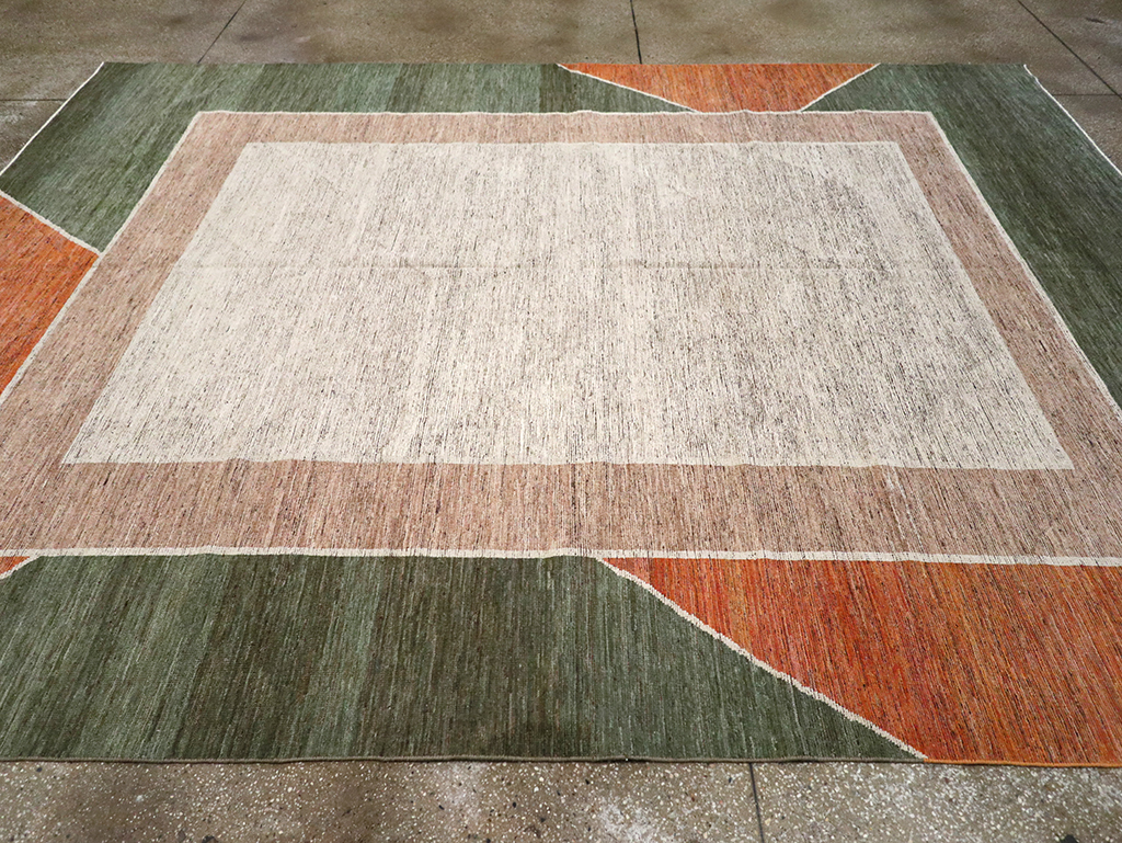 Modern East Turkestan Khotan Room Size Carpet, No.33033 - Staging