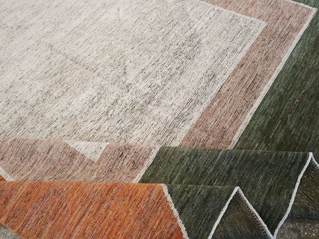 Modern East Turkestan Khotan Room Size Carpet, No.33033 - Staging