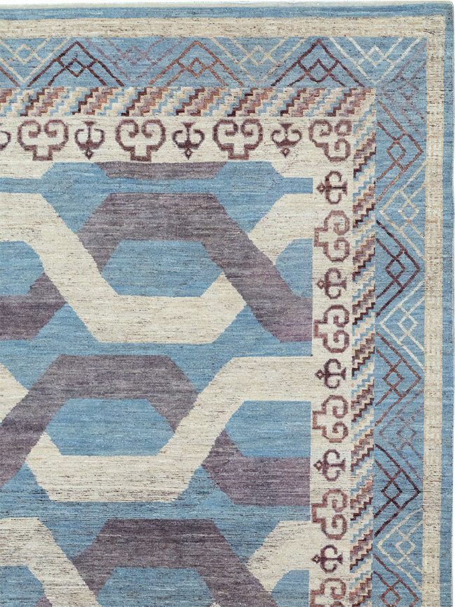 Modern East Turkestan Khotan Room Size Carpet, No.33035 - Staging