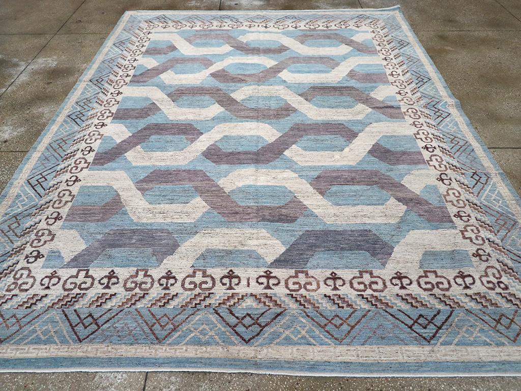 Modern East Turkestan Khotan Room Size Carpet, No.33035 - Staging