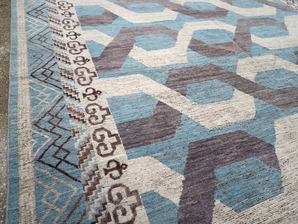 Modern East Turkestan Khotan Room Size Carpet, No.33035 - Staging