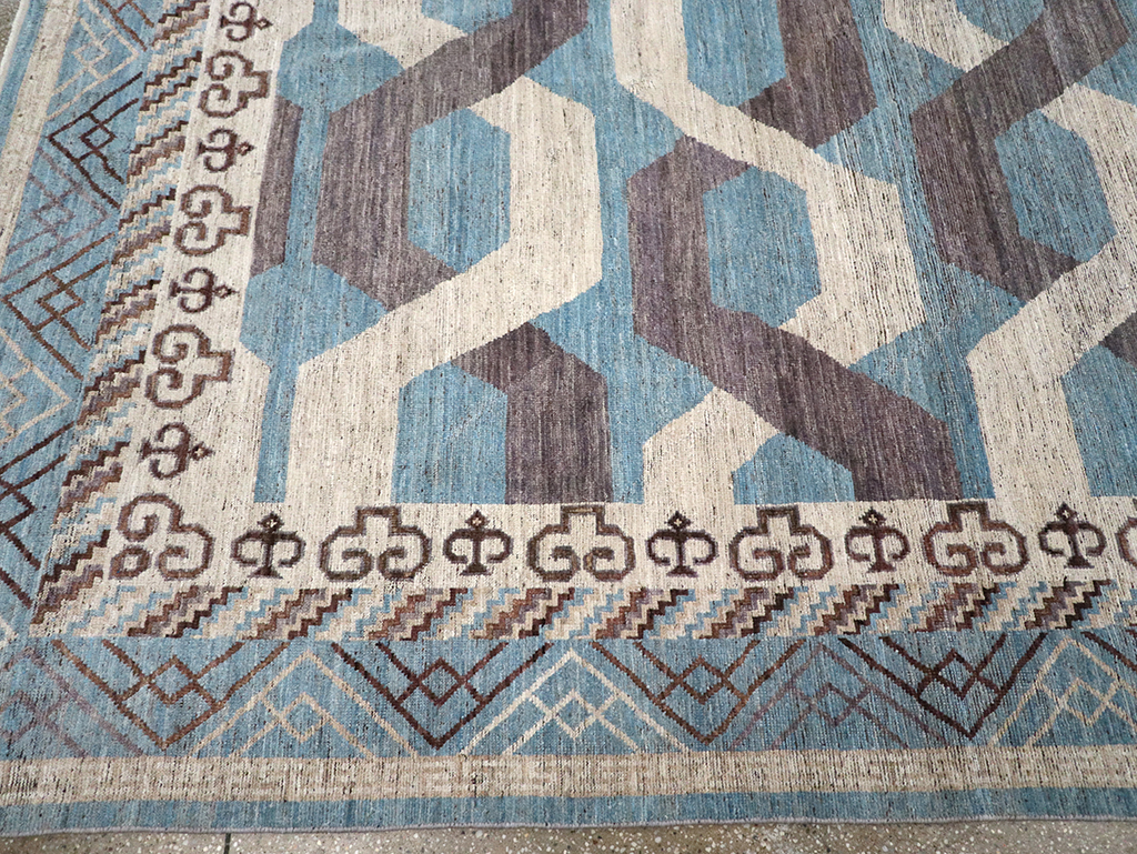 Modern East Turkestan Khotan Room Size Carpet, No.33035 - Staging