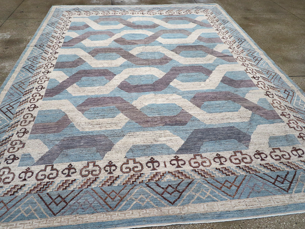 Modern East Turkestan Khotan Room Size Carpet, No.33035 - Staging