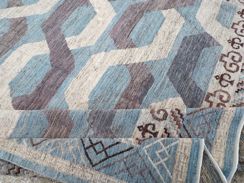 Modern East Turkestan Khotan Room Size Carpet, No.33035 - Staging