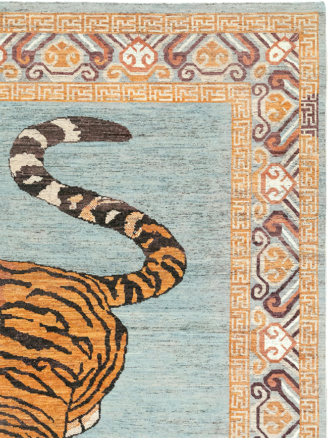 Modern East Turkestan Khotan Pictorial Room Size Carpet, No.33036 - Staging