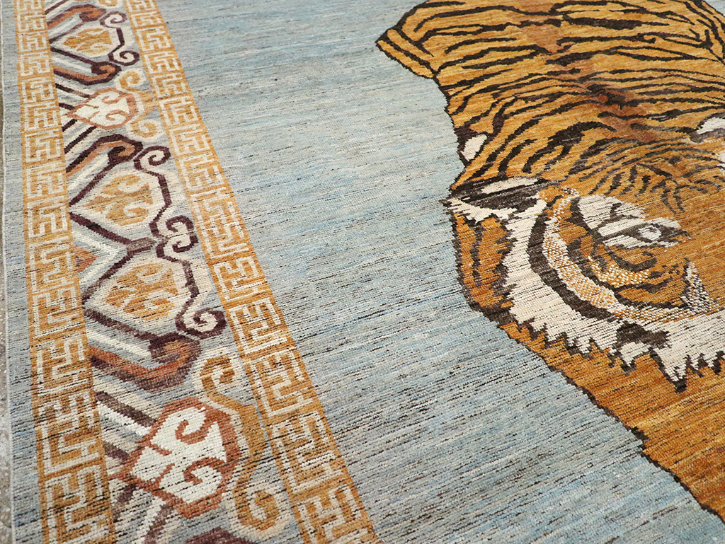 Modern East Turkestan Khotan Pictorial Room Size Carpet, No.33036 - Staging