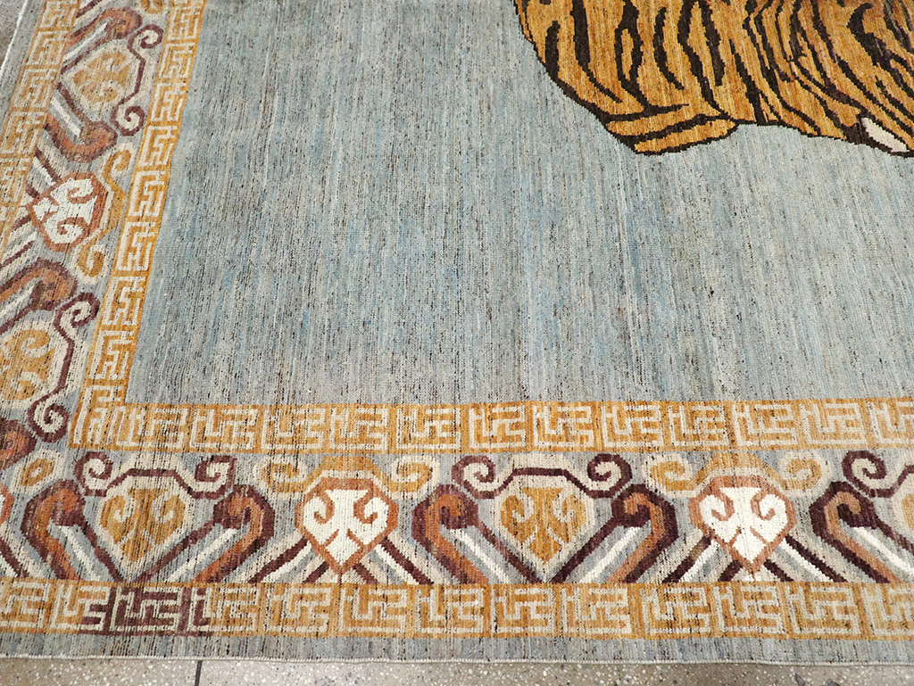 Modern East Turkestan Khotan Pictorial Room Size Carpet, No.33036 - Staging