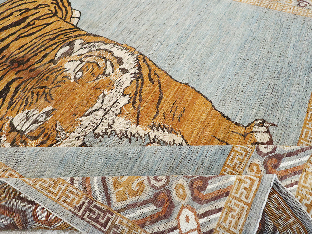 Modern East Turkestan Khotan Pictorial Room Size Carpet, No.33036 - Staging