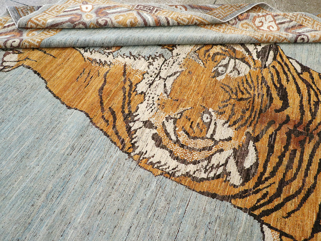 Modern East Turkestan Khotan Pictorial Room Size Carpet, No.33036 - Staging