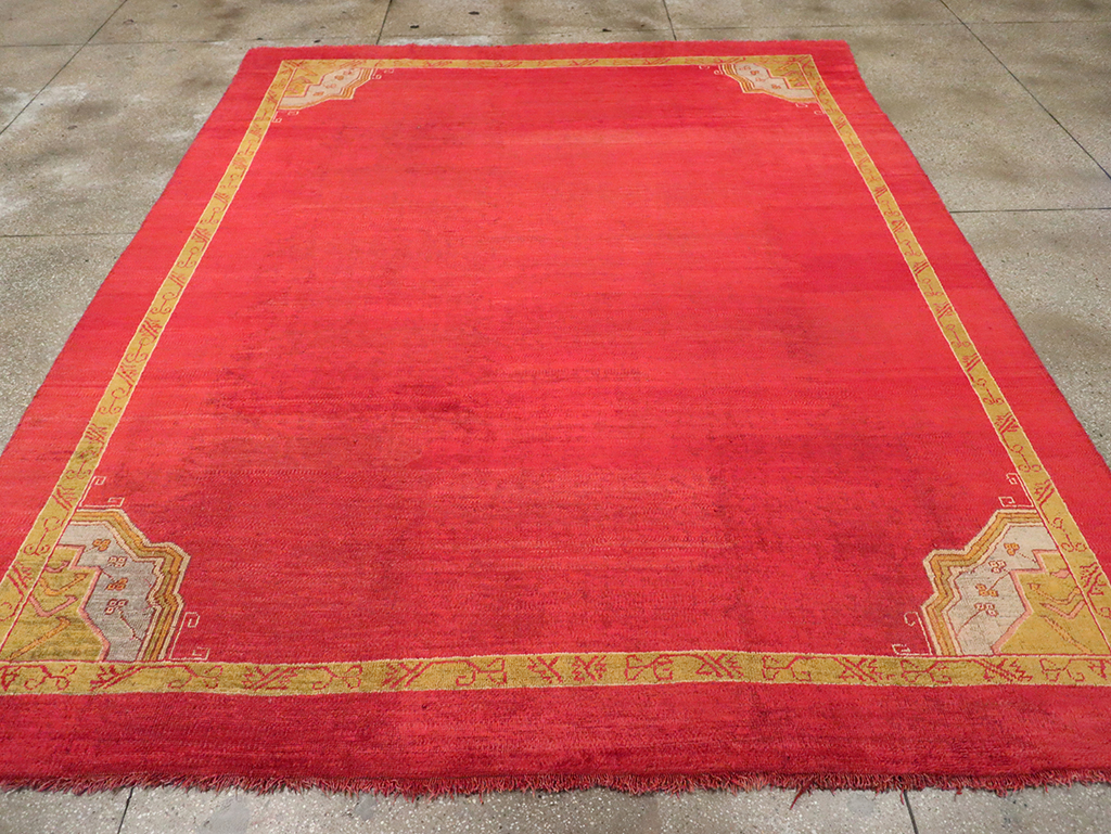 Antique Turkish Oushak Room Size Carpet, No.33037 - Staging