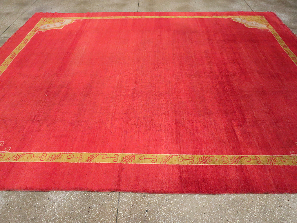 Antique Turkish Oushak Room Size Carpet, No.33037 - Staging