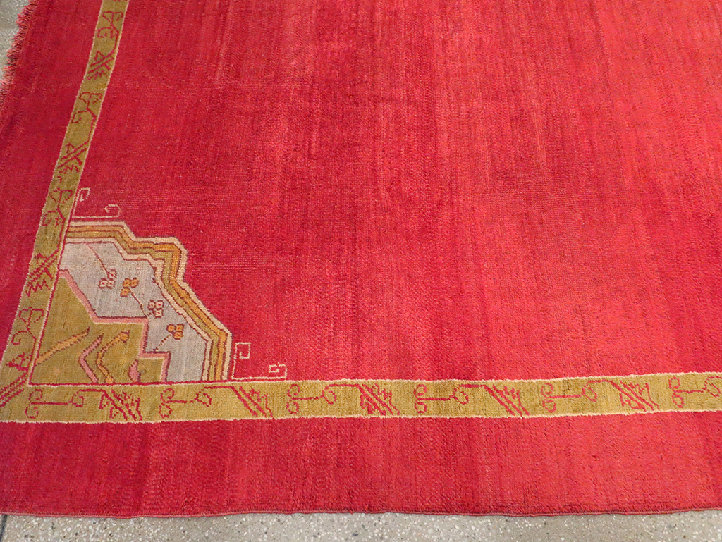 Antique Turkish Oushak Room Size Carpet, No.33037 - Staging