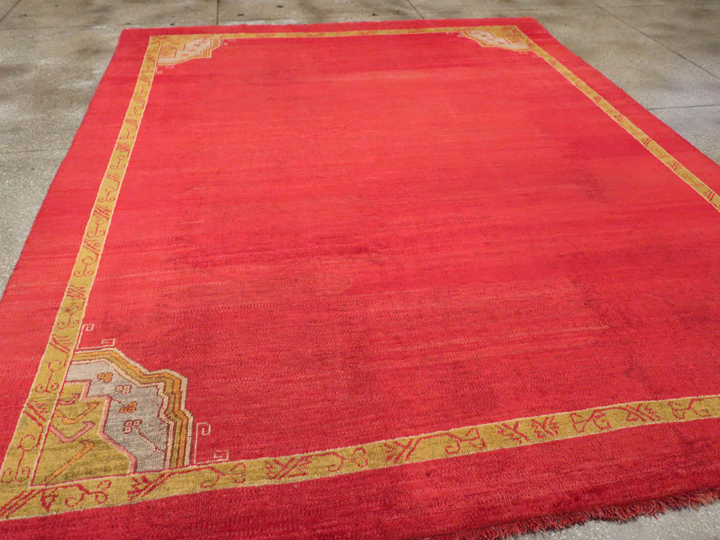 Antique Turkish Oushak Room Size Carpet, No.33037 - Staging