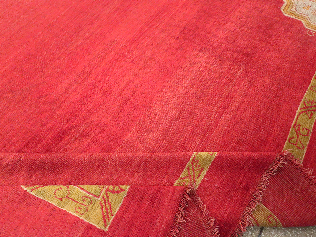 Antique Turkish Oushak Room Size Carpet, No.33037 - Staging