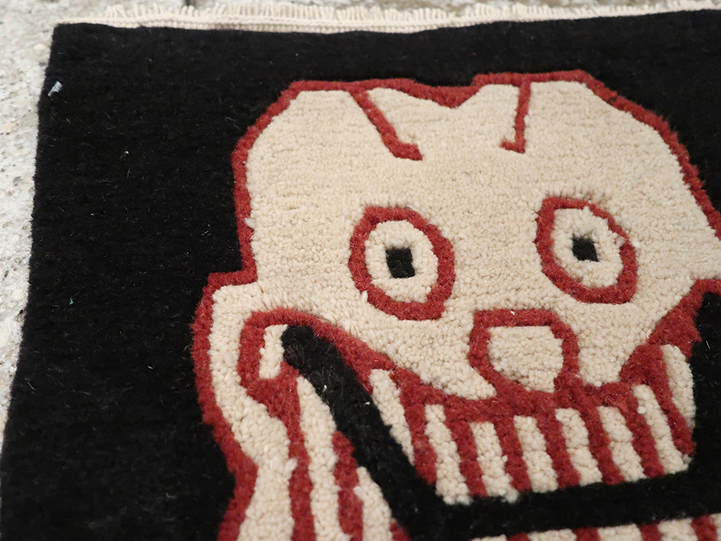 Vintage Tibetan Pictorial Rug (Pair: 2 of 2), No.33040 - Staging