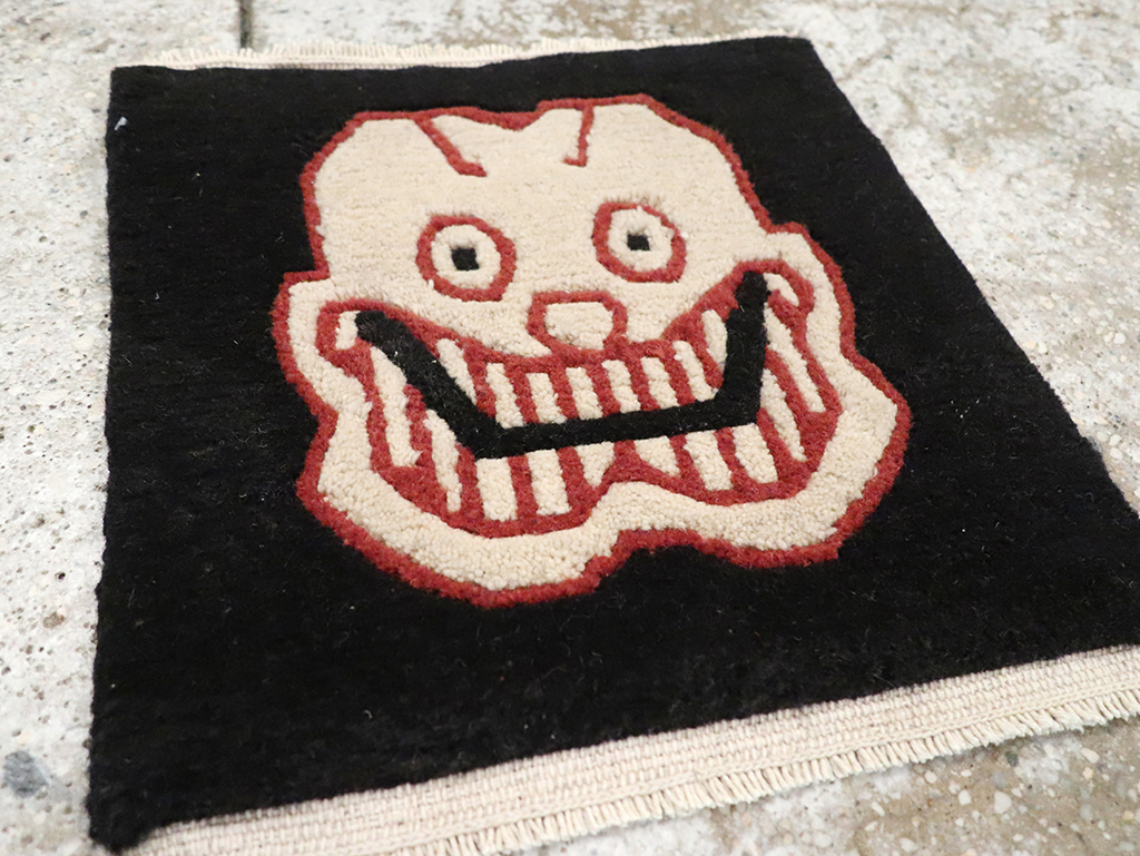 Vintage Tibetan Pictorial Rug (Pair: 2 of 2), No.33040 - Staging