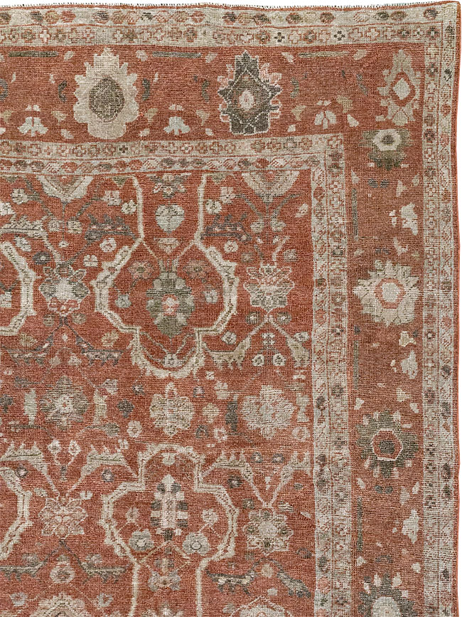 Antique Persian Mahal Room Size Carpet, No.33048 - Staging
