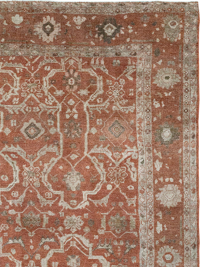 Antique Persian Mahal Room Size Carpet, No.33048 - Staging