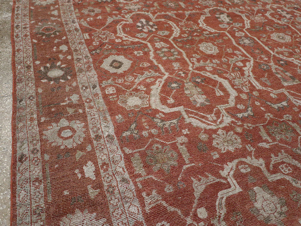 Antique Persian Mahal Room Size Carpet, No.33048 - Staging