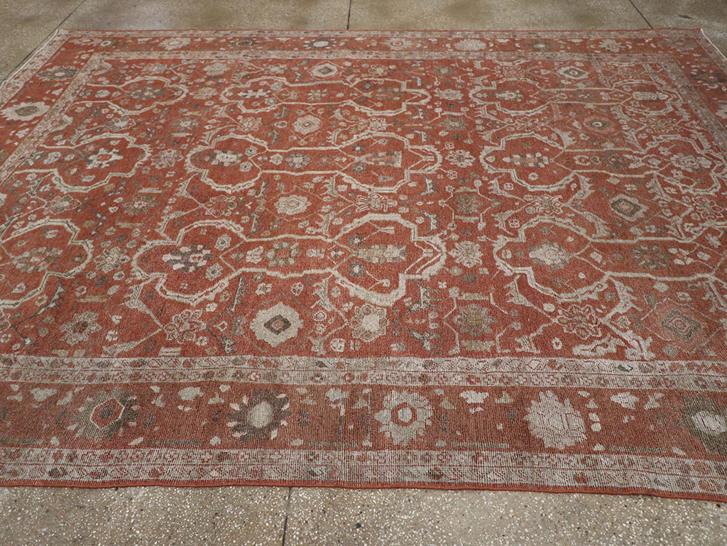 Antique Persian Mahal Room Size Carpet, No.33048 - Staging